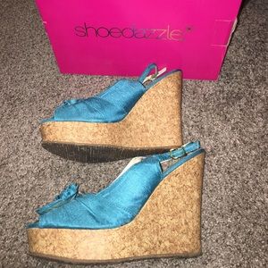 Turquoise blue wedges